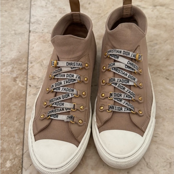 Christian Dior Beige High-Top Sneakers - Picture 1 of 7